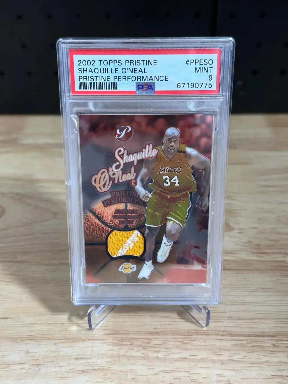 2002 Topps Pristine Shaquilla O'neal Pristine Performance GU Patch PSA 9